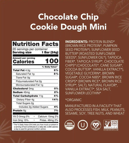 Chocolate Chip Cookie Dough - Mini Bars
