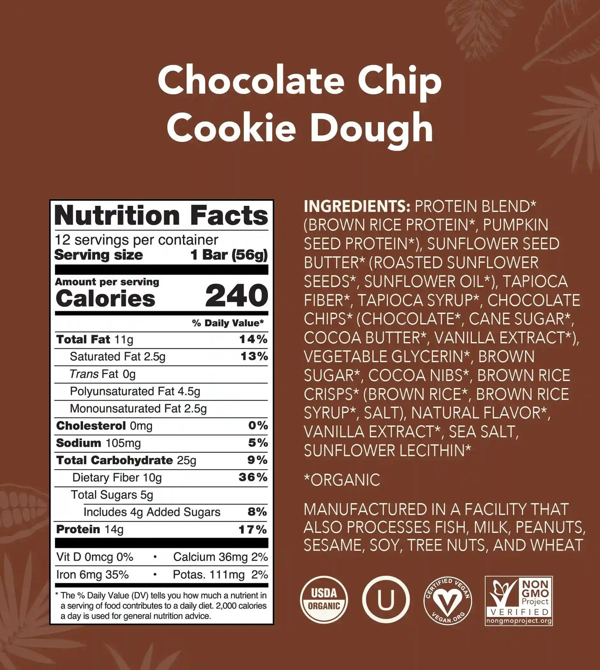 Chocolate Chip Cookie Dough - Protein Bars